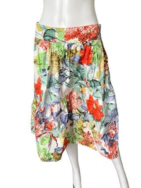 Zara Basic Collection Floral A Line Skirt Colorful Maximalist Womens Size Medium